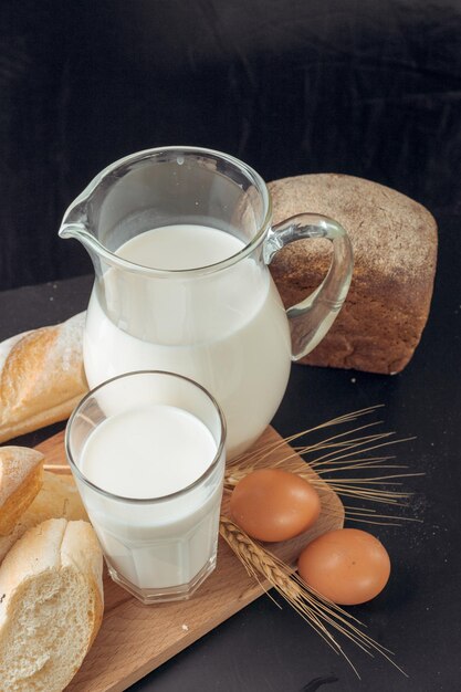 Photo milk and bakery products