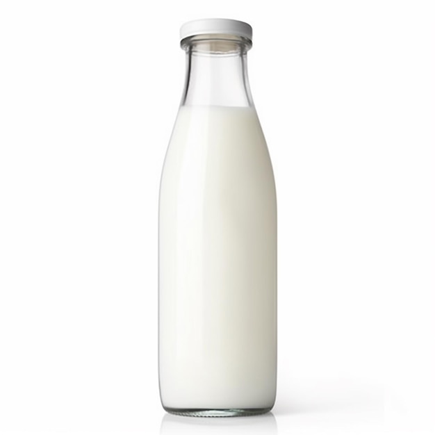 Milk bottle isolated on white background