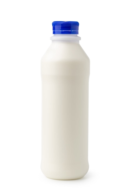 Milk bottle isolated on white space