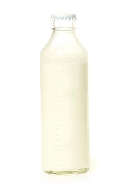 Milk bottle isolated on white