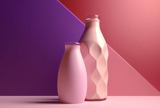 Photo milk bottle mockup