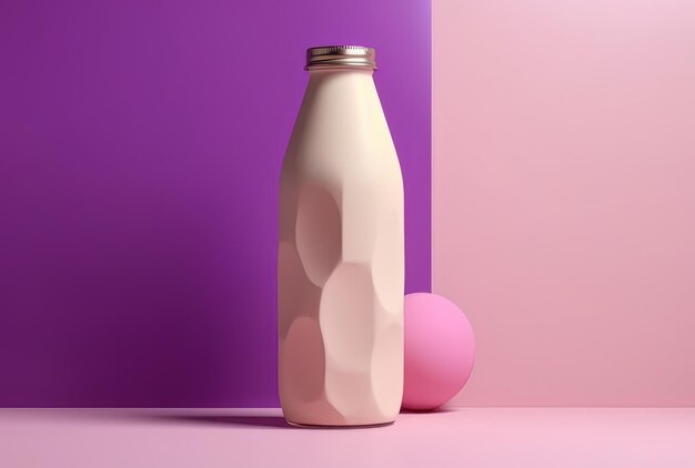 Photo milk bottle mockup