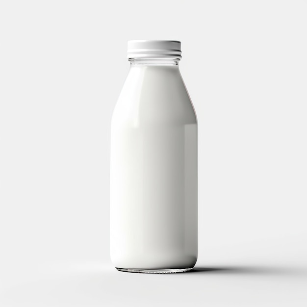 milk bottle realistic mockup
