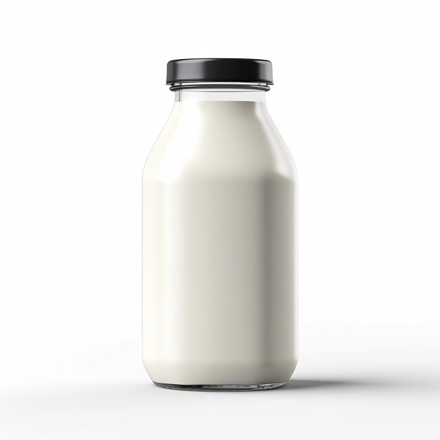 milk bottle realistic mockup