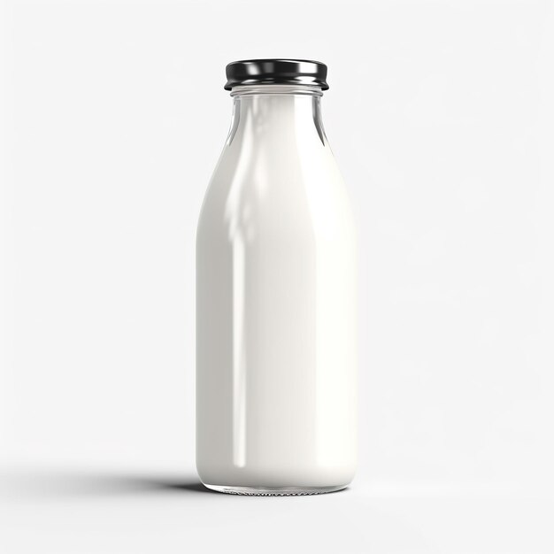 milk bottle realistic mockup