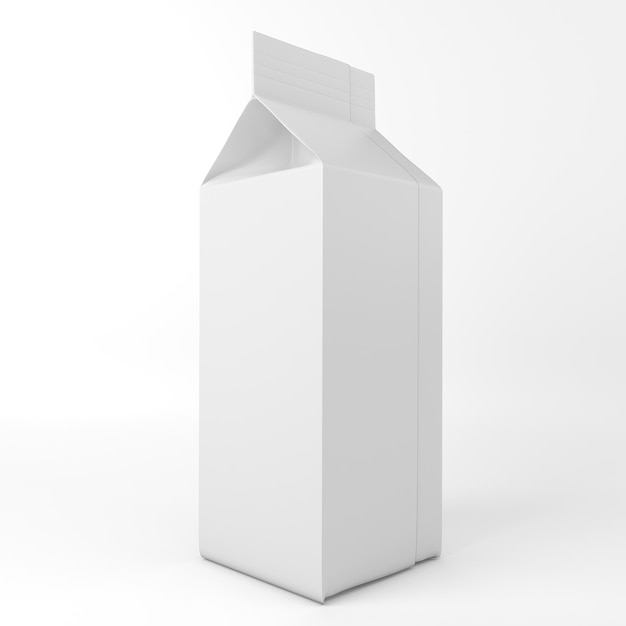 Milk Box Back Right Side In White Background