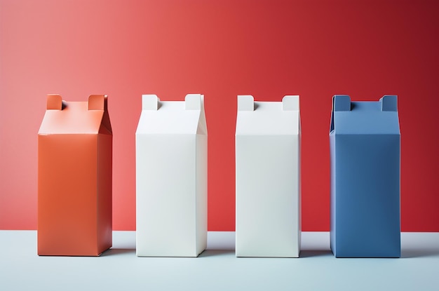 Макет картонной коробки для молока Упаковка Реклама