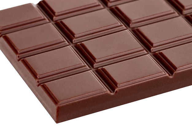 Milk chocolate bar isolated on white background with clipping path..