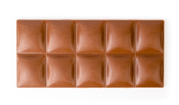 Milk chocolate bar isolated