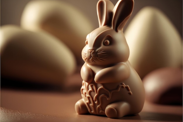 Photo milk chocolate easter bunny with embossed designs easter celebration