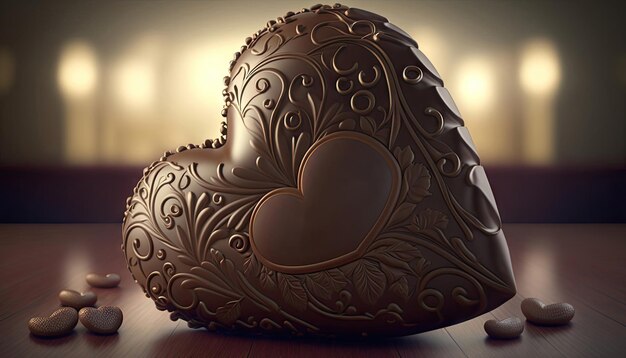 Milk chocolate heart background