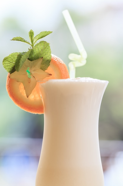 Milk cocktail. Healthy food concept 