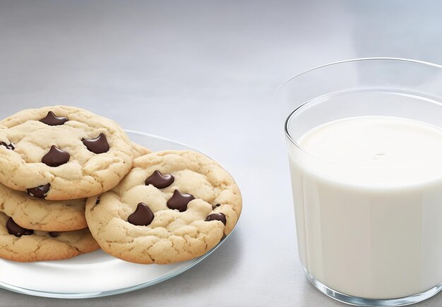 Photo milk and cookies on the table