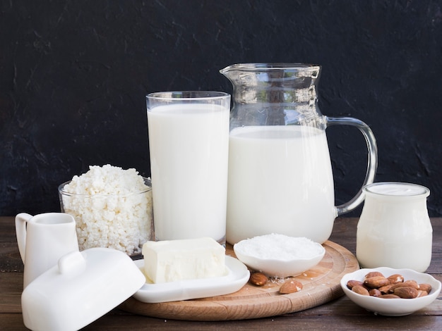 Foto latte, ricotta e prodotti caseari