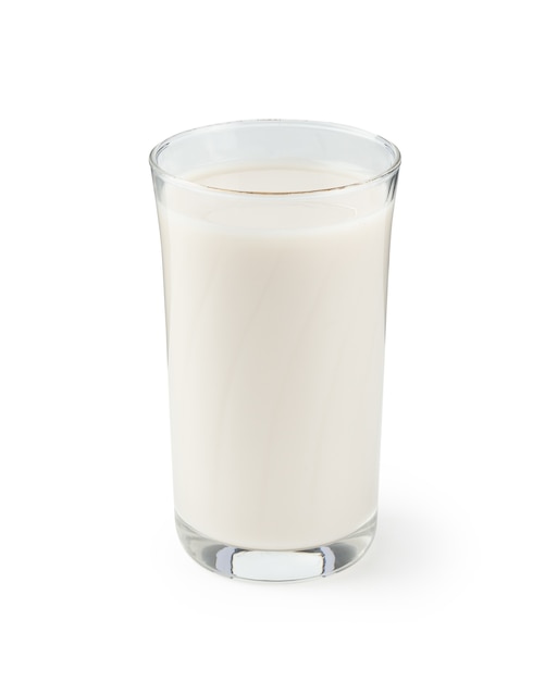 Milk in the glass isolated on white background with clipping path.