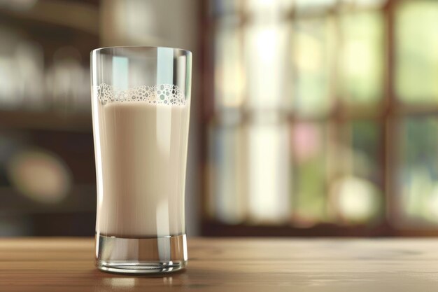 Milk in a glass Protein rich dairy product Photo realistic raster illustration