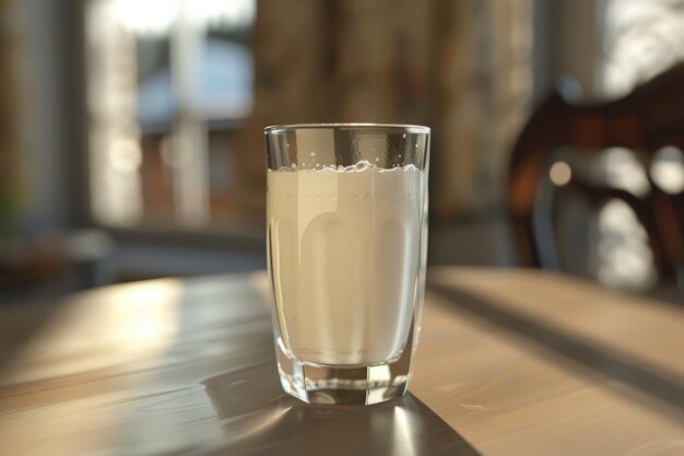 milk in the glass