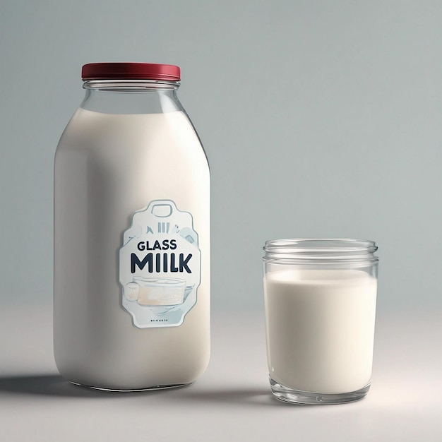 молоко, полезные молочные продукты на столе, созданные с помощью генеративного искусственного интеллекта