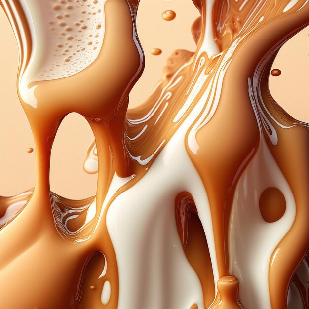 Photo milk and honey dripping background