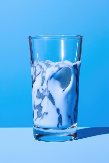 Фото Молоко в стакане с мраморным эффектом