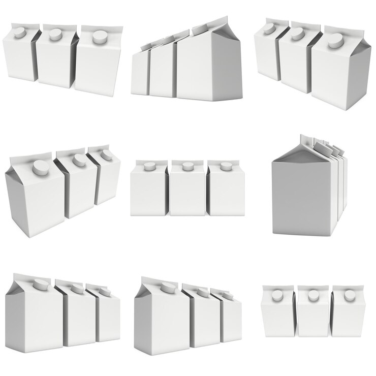 Photo 牛乳やジュースの箱 3 d