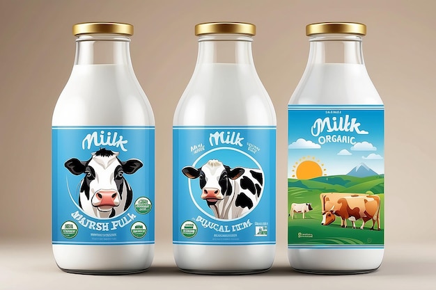 Milk label design ideas cow milk label design farm fresh pure natural organic milk bottle