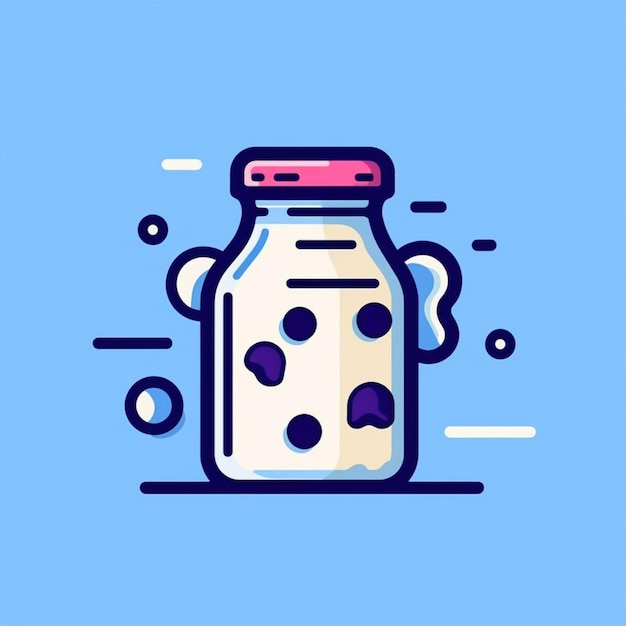 milk logo vector simple flat color