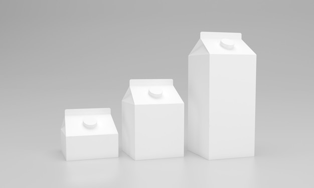 Milk Pack Packaging Packet Design 3D Rendered