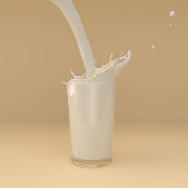 Milk pouring into glass