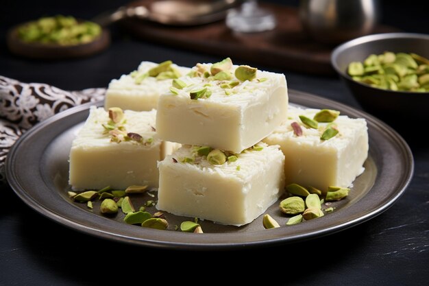 Photo milk powder barfi also known as mava burfi