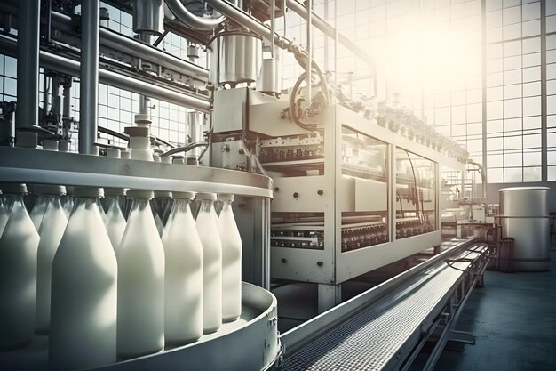 Milk production in a factory Neural network AI generated