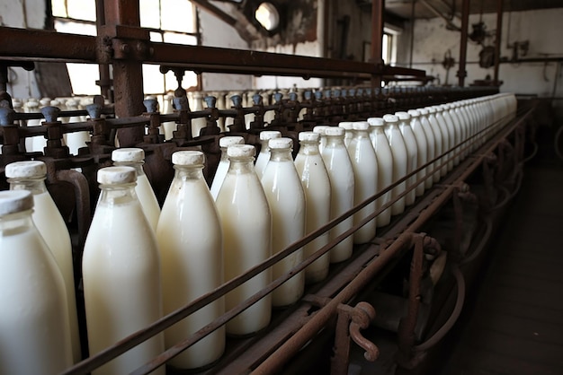 Photo milk production at factory