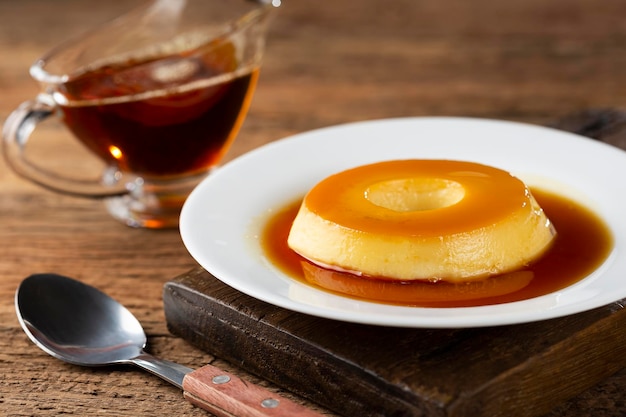 Milk Pudding or Pudim de leite. Traditional brazilian dessert.