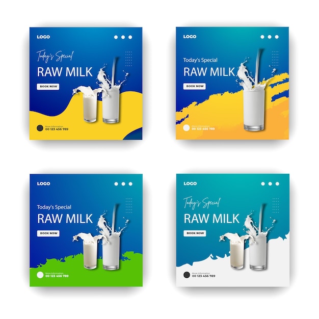 milk sale made easy social media web banner templates