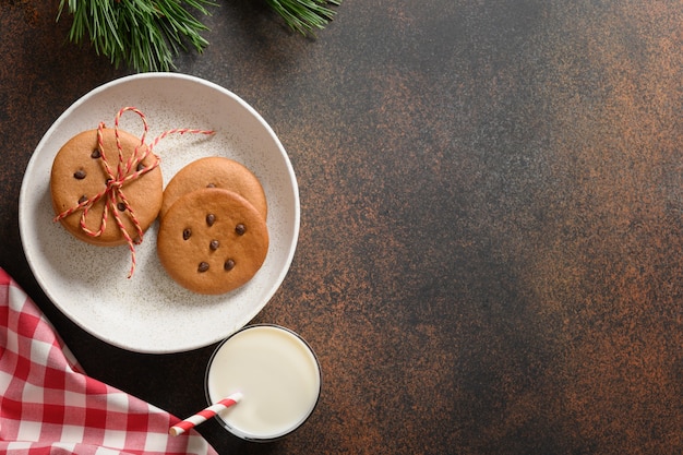 Photo milk for santa clause and homemade gingerbread cookies