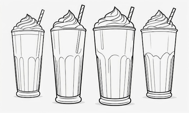 Photo milk shake coloring page for kids