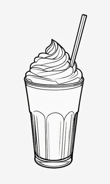 Photo milk shake coloring page for kids