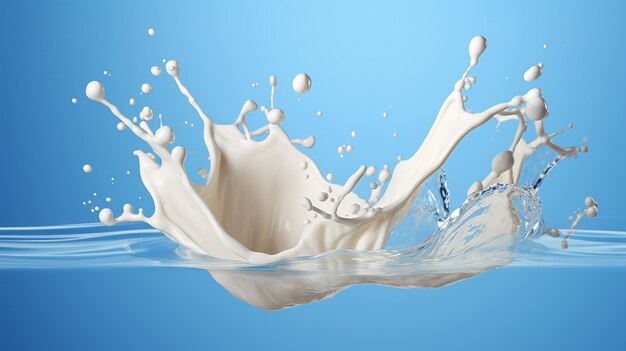 milk splash 3d rendering in papercut style Generative AI