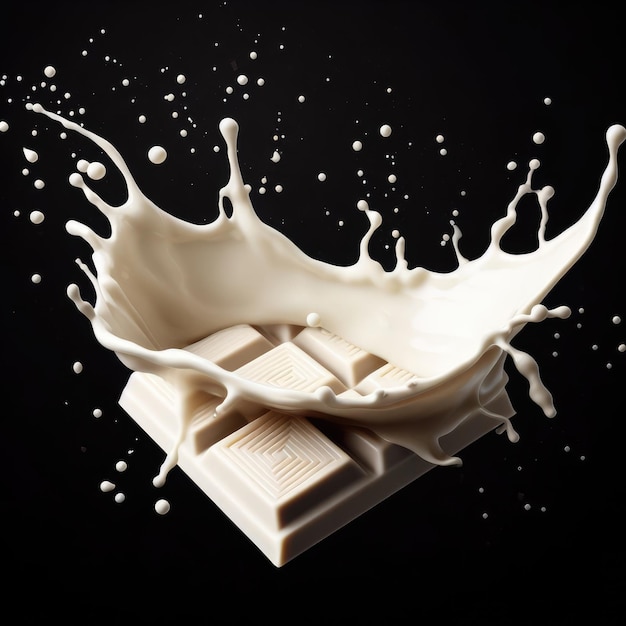 milk splash on black background