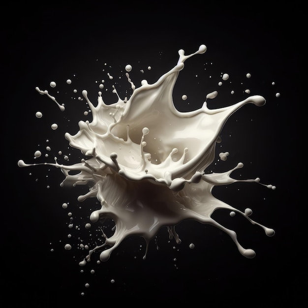 milk splash on black background