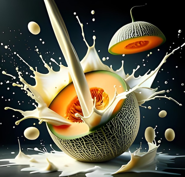 Milk Splash coming out of Muskmelon