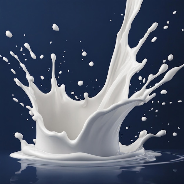 Milk splash dark blue background