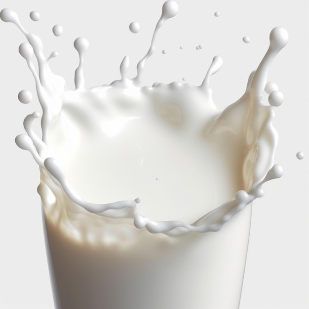 Milk splash flying at isolated