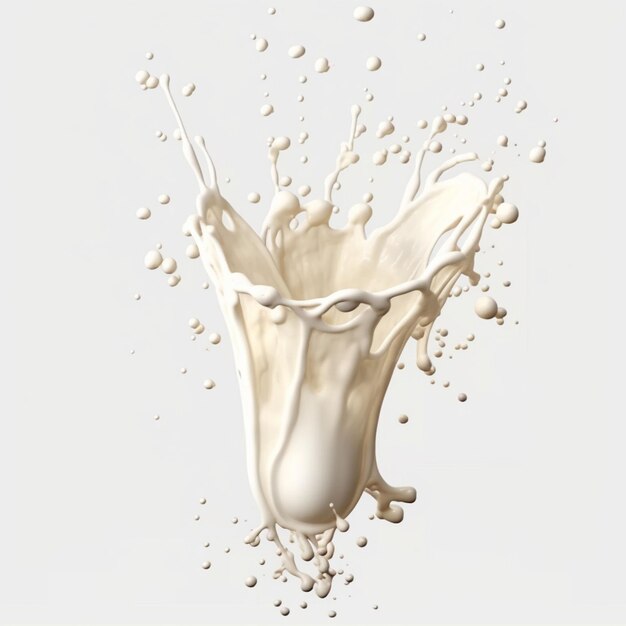 Milk splash flying at isolated