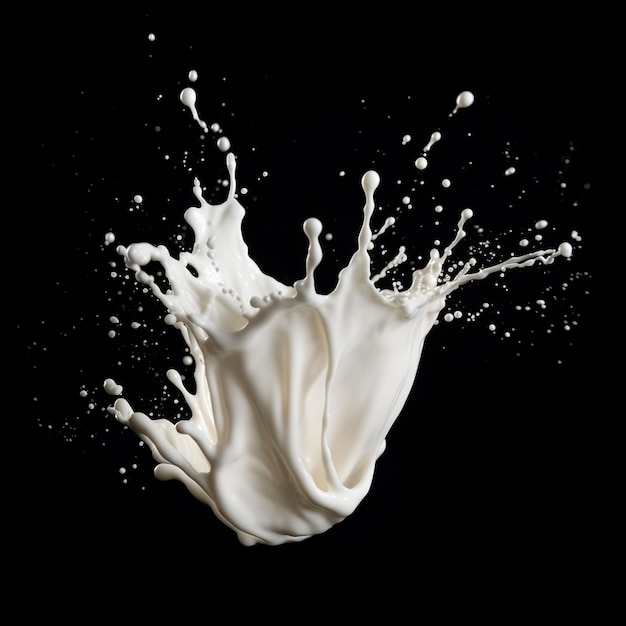 Milk splash flying at isolated