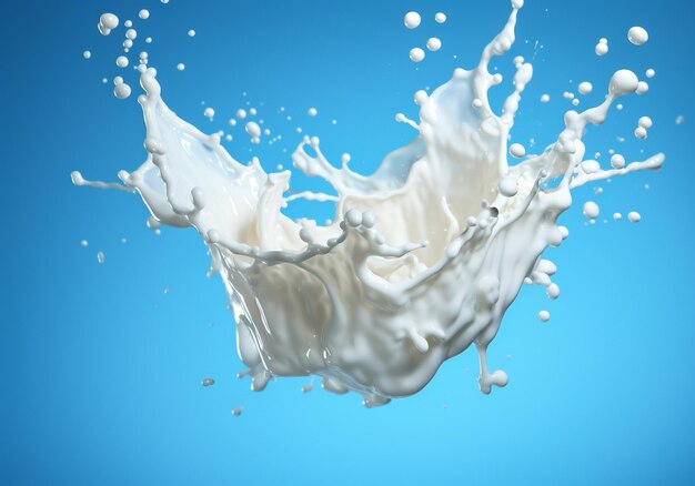 Milk splash isolated on background AI generative