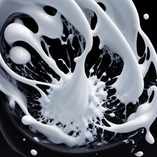 Milk splash isolated on black background