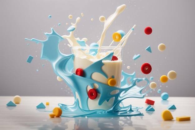 Milk splash shapes premium