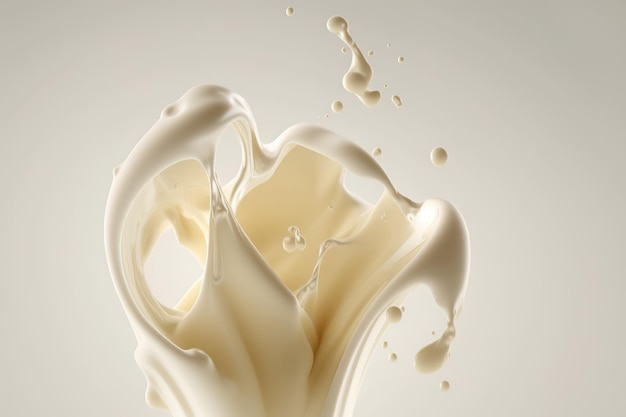 Milk splashes on white background