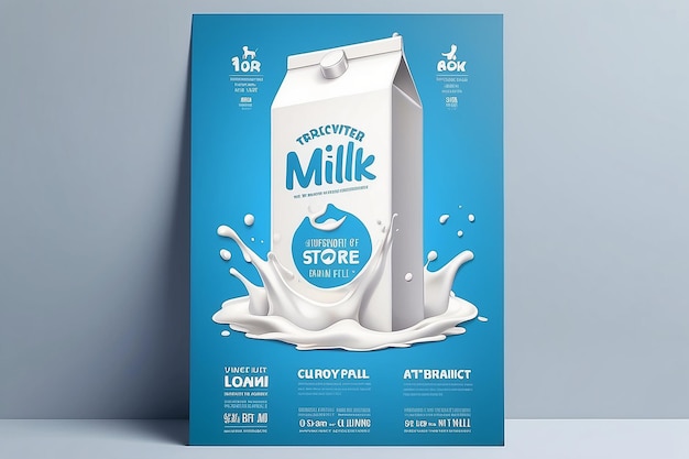 Photo milk store back flyer template